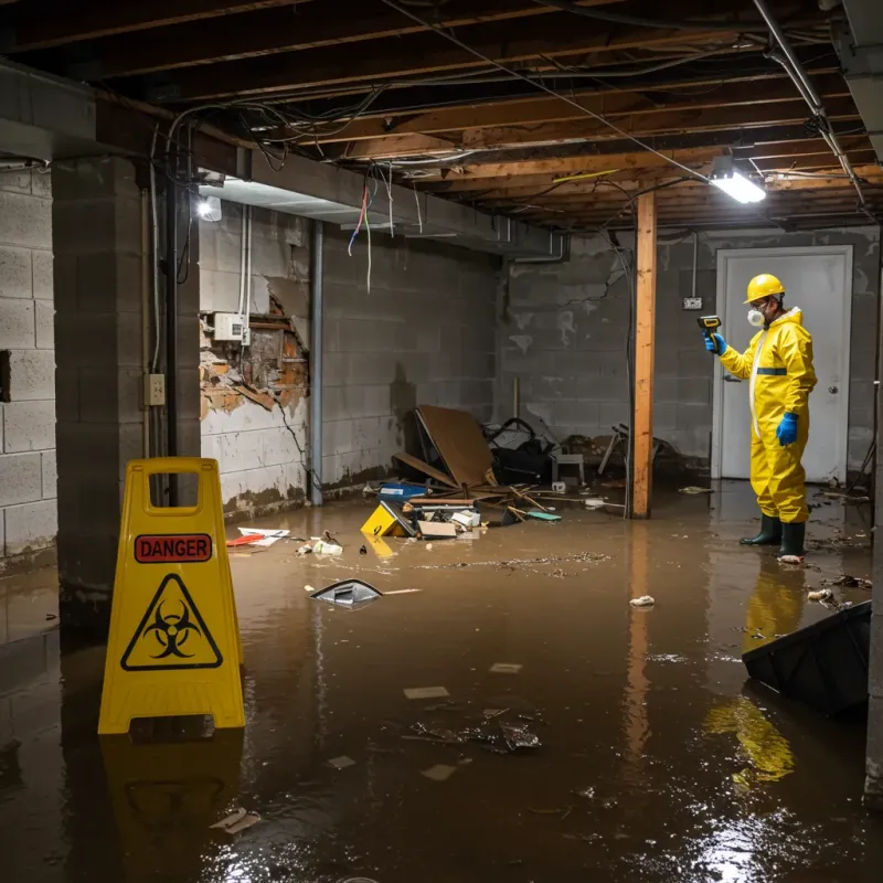 Flooded Basement Electrical Hazard in Chesterville, ME Property